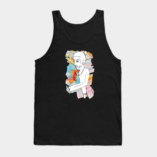 Love Mom and Man Buns Hipster Guy Tank Top